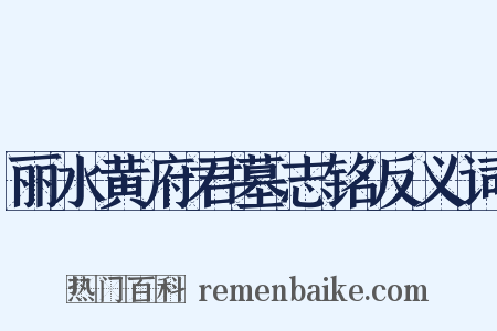 丽水黄府君墓志铭反义词是什么意思的图片